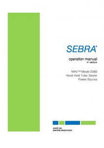 SEBRA Model 2380 Hand-Held Tube Sealer Power Source